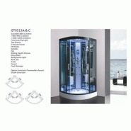 Cabine de douche hammam Lutèce® - 80x80 cm - Panneau digital, hydromassage, LED, Bluetooth et USB_6