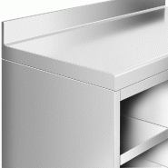 Meuble inox pour machine à café - 1200 x 600 mm - 2 tiroirs - Étagère réglable gauche_6