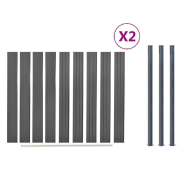 Vidaxl ensemble de panneaux de clôture gris 353x186 cm wpc 3211831_6
