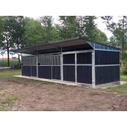 Boxes extérieur avec toit pentu - Écurie extérieure pour chevaux avec toit en appentis ou à pignon_6
