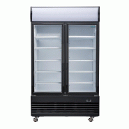 Vitrine réfrigérée positive 2 portes battantes avec caisson lumineux Série G 950L noire | Polar - GM813_6