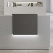 Comptoir d'accueil bi-colore avec PMR Delta et réhausse - 242, Gauche, Blanc, Oui, Acacia foncé_6