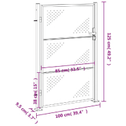 Vidaxl portail de jardin 100x125 cm acier inoxydable 376488_6