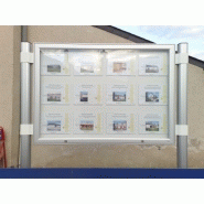 Vitrines extérieures sur pied - aluminium ou thermolaqué - plexi choc ou verre sécurit - éclairage LED ou fluo_6