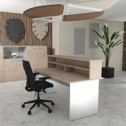 Bureau d'accueil Tono - Mobel Linea. - 160, Alu, Acacia clair_0