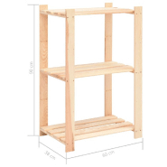 Vidaxl étagères de rangement à 3 niveaux 3 pcs 60x38x90 cm pin 150 kg 3051122_6