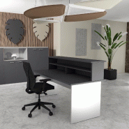 Bureau d'accueil Tono - Mobel Linea. - 180, Alu, Anthracite_0