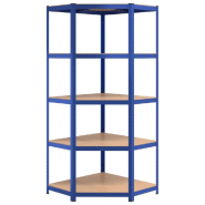 Vidaxl étagères à 5 niveaux 3 pcs bleu acier et bois d'ingénierie 3154196_6