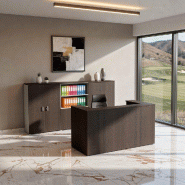 Bureau d'accueil Delta First monocolor - Mobel Linea - 184, Wengé_0
