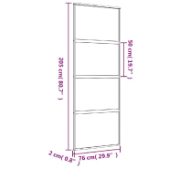 Vidaxl porte coulissante doré 76x205 cm verre esg dépoli et aluminium 155181_6