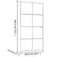 Vidaxl porte d'intérieur blanc 102x201,5 cm trempé verre aluminium fin 153673_6