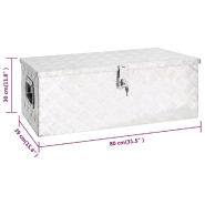 Vidaxl boîte de rangement argenté 80x39x30 cm aluminium 152252_6