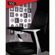 Fauteuil de Direction cuir VIC - Mobel Linea - cuir noir_6