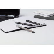 Set de stylos publicitaires - Stylo à bille et roller en aluminium texturé - Boîte cadeau noire_6