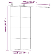 Vidaxl porte coulissante et kit de quincaillerie 102,5x205cm verre esg 3152144_6
