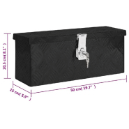Vidaxl boîte de rangement noir 50x15x20,5 cm aluminium 152247_6