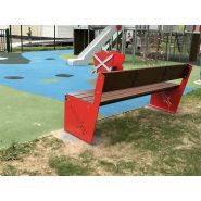Banc pour parcs et collectivités en acier et bois