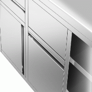 Meuble inox pour machine à café - 1200 x 600 mm - 2 tiroirs_6