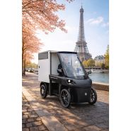 Vélo quadricycle professionnel grand format City Q 1200 - Caisson ouvert polyvalent - Charge maximale 170 kg - Autonomie 150 km - Volume 2 m³