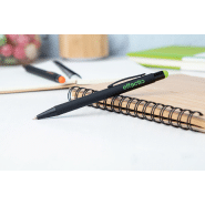 Stylo à bille en aluminium - finition caoutchoutée - gravure miroir - encre bleue - couleur verte_6