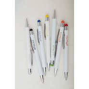 Stylo à bille stylet en aluminium - gravure colorée - encre bleue - couleur rouge_6