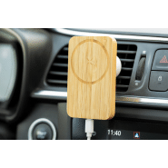 Chargeur support téléphone pour voiture - magnétique en bambou avec chargeur rapide 15W et fixation réglable_6