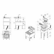 Lave-mains et évier avec distributeur de savon | P 600 mm_6