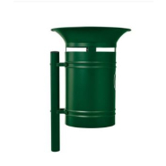 Corbeille publique Vanoise - 40 Litres - Acier avec pied latéral cintré - Verrouillage par serrure et clé triangle_6