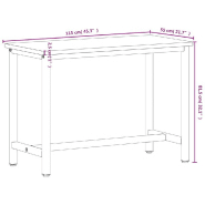 Vidaxl établi 115x55x81,5 cm bois massif de hêtre et métal 3188904_6