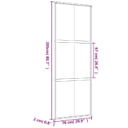 Vidaxl porte coulissante doré 76x205 cm verre esg clair et aluminium 155154_6