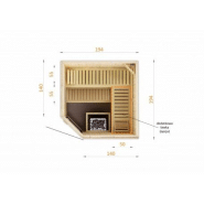 Cabine de sauna d'angle 194x194x199 - Poêle HARVIA VEGA 8KW à commande déportée_6