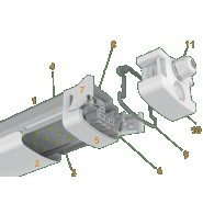 Luminaire étanche LED IP66 robuste SINUS - Applique ou suspendu - Puissance réglable de 16W à 62W_6