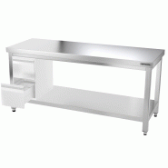 Tables Inox centrales Premium avec Etagère - P 600 mm | Ggm - 1500_6