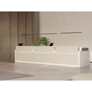 Banque d'accueil droite classique en bois - AVANT, design adaptable à tout environnement_6