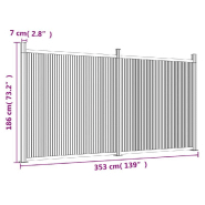 Vidaxl panneau de clôture marron 353x186 cm wpc 3282799_6