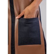 Tablier à bavette - modèle cannes en denim avec empiècement cuir ou simili-cuir - personnalisable et fabriqué en France_6