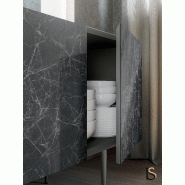 Meuble 3 portes Bloom - Quadrifoglio - Anthracite, Laqué gris ombre, Ceram noir Greco_6