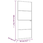 Vidaxl porte d'intérieur blanc 83x201,5 cm trempé verre aluminium fin 153667_6