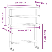Vidaxl table de travail de cuisine avec étagère 110x30x150 cm inox 3208905_6