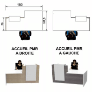 Banque d'accueil 50-50 - PMR - 180 cm - Fabrication française - Garantie 5 ans_6