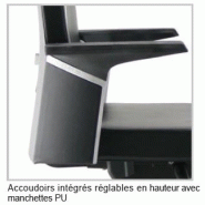 Fauteuil de Direction cuir KO1 avec têtière - Sokoa. - cuir noir_6