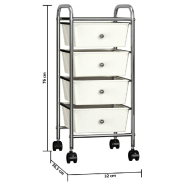 Vidaxl chariot de rangement mobile à 4 tiroirs blanc plastique 320399_6