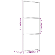 Vidaxl porte coulissante doré 76x205 cm verre esg clair et aluminium 155148_6