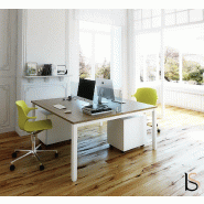 Bench 2 personnes Tempo - Mobel linea - Blanc 9010, 120, Acacia clair, Fixe_6