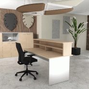 Bureau d'accueil Tono - Mobel Linea. - 180, Alu, Chêne moyen_0