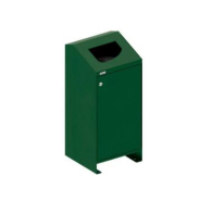 Corbeille publique Berlin 100 Litres - porte frontale - couvercle en option - tôle acier galvanisée_6