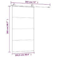 Vidaxl porte coulissante et kit de quincaillerie 102,5x205cm verre esg 3152149_6