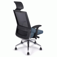 Siège de bureau synchrone avec appui-tête dossier résille So Milan - Z20, Paire d'accoudoirs réglables sur 3 axes - Couleur noire, Avec, Tissu_6