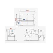 Canapé 2 places relax électrique ATTITUDE - Têtière réglable 10 crans - Tissu chenillé ocre - Inclinaison jusqu’à 150°_6