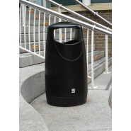 Poubelle publique en polyéthylène moulé - plastique recyclé - 90L - verrouillage clé triangulaire - nombreuses couleurs disponibles_7